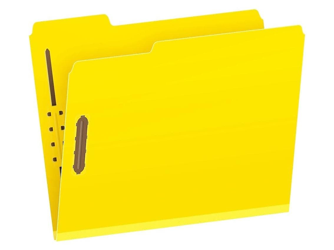 Pendaflex Recycled Pressboard Fastener Folders, 1/3-Cut Tab, Letter Size, Yellow, 25/Box (15939GW)