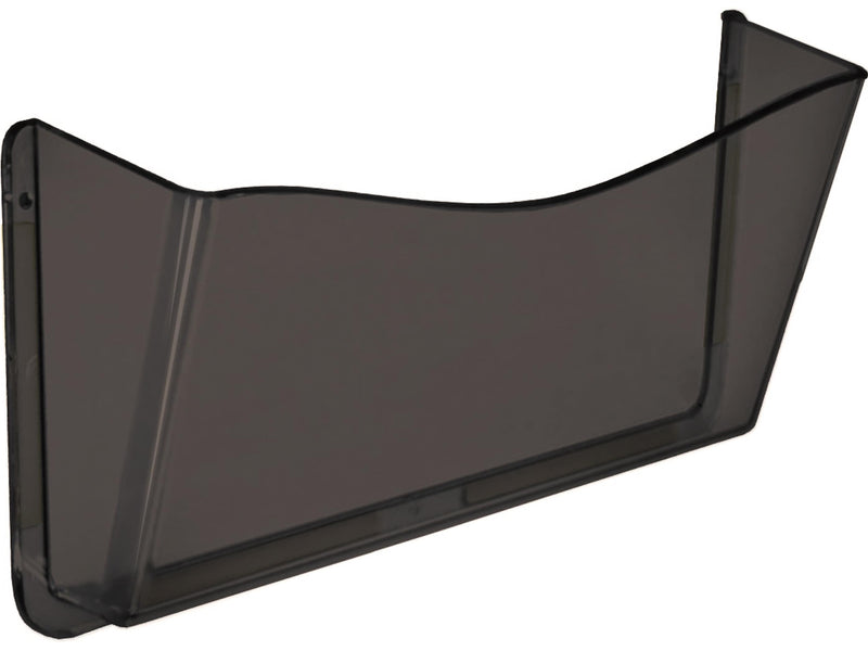 Azar Literature Holder, 14.625" x 7", Horizontal, Wall Mounted, Grey/Smoke, Plastic, 4/Pack (250035-SMK)