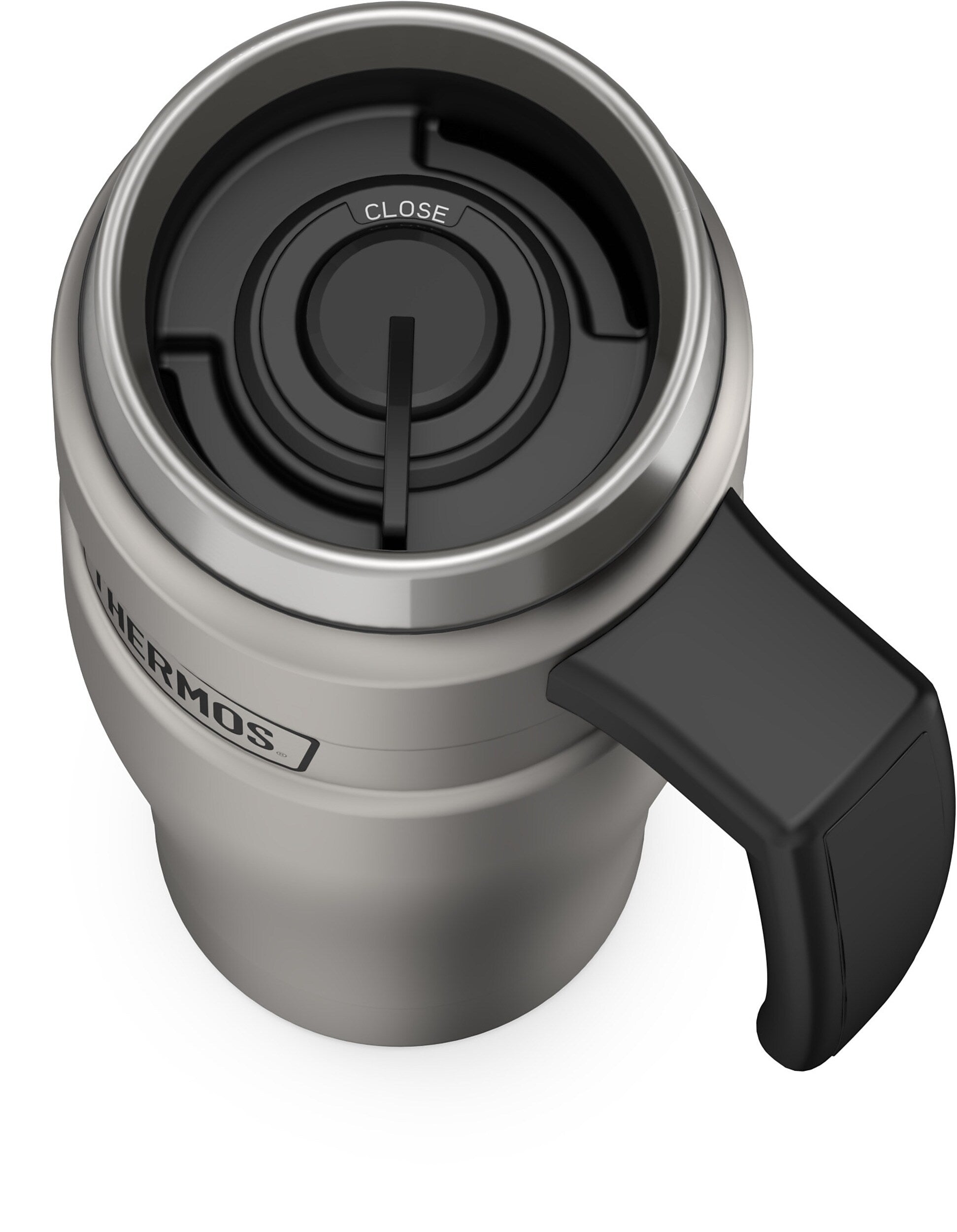 Thermos King Stainless Steel Vacuum Insulated Travel Mug, 16 oz., Matte Stainless (EASK1000MSTRI4)