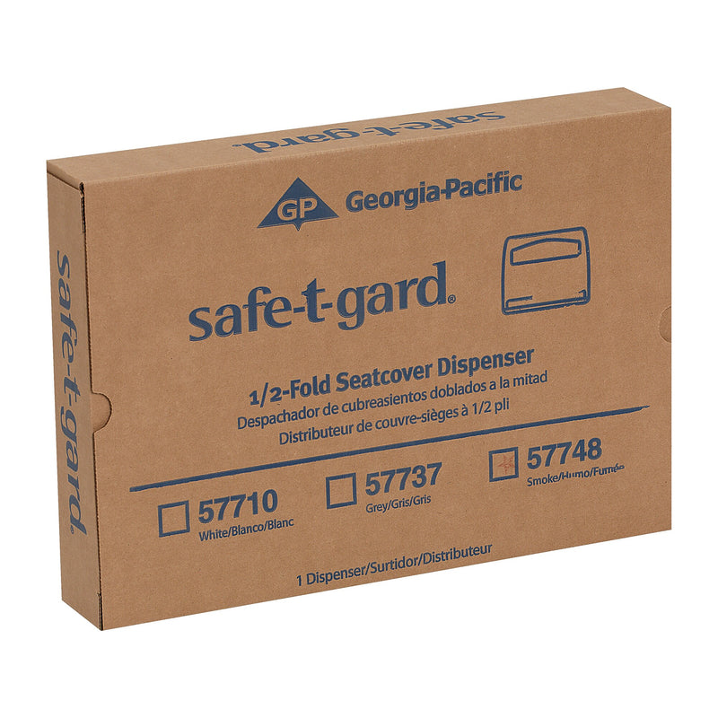 Georgia-Pacific Safe-T-Gard Toilet Seat Cover Dispenser, Half-fold, Black, 10/Carton (57748)