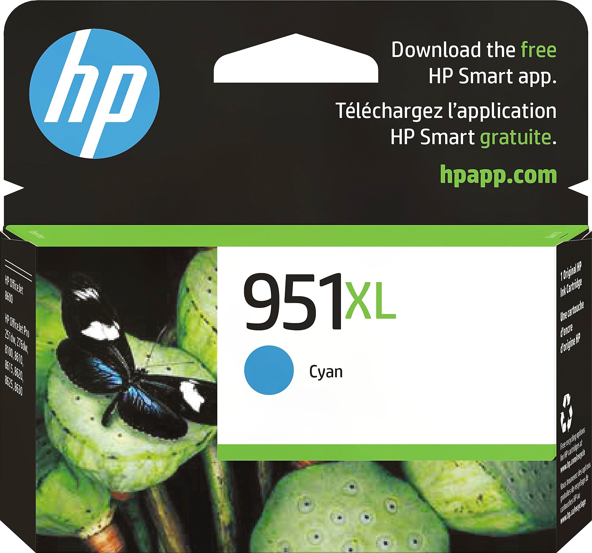 HP 951XL Cyan High Yield Ink Cartridge, Prints Up to 1,500 Pages (CN046AN#140)