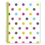 2025-2026 Blue Sky Teacher Dots 8.5" x 11" Academic Year Weekly & Monthly Planner, Plastic Cover, Multicolored (100330-A26)