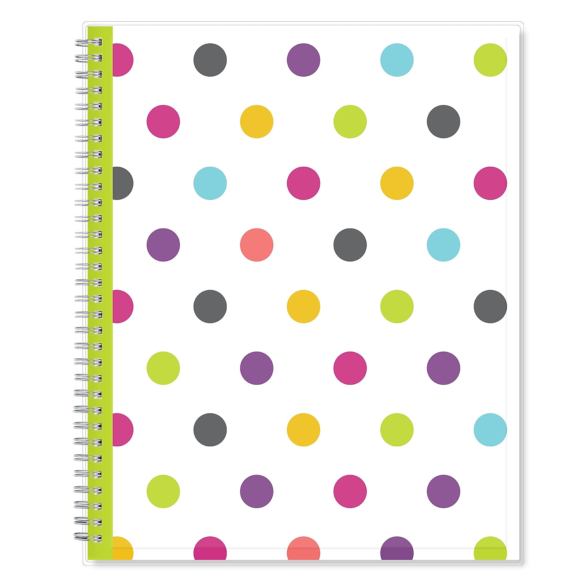 2025-2026 Blue Sky Teacher Dots 8.5" x 11" Academic Year Weekly & Monthly Planner, Plastic Cover, Multicolored (100330-A26)