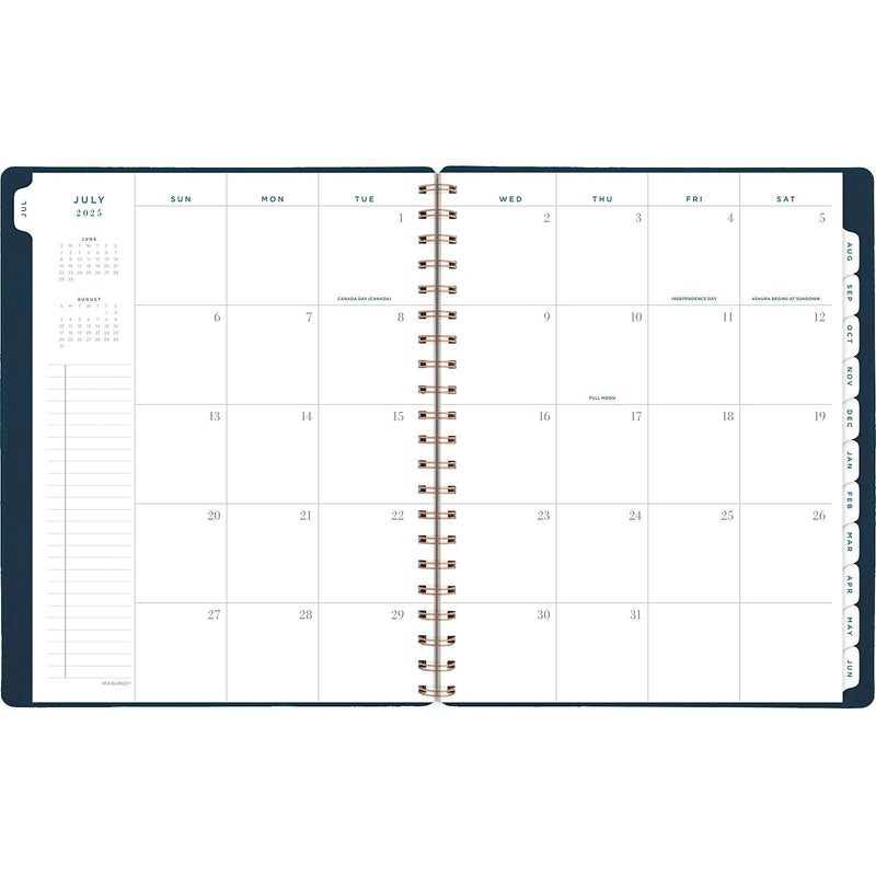 2025-2026 AT-A-GLANCE Signature 8.5" x 11" Academic Weekly & Monthly Planner, Faux Leather Cover, Navy