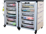 Luxor Mobile 12-Section Modular Classroom Storage Cabinet, 28.75"H x 18.2"D, White (MBS-STR-21-12S)