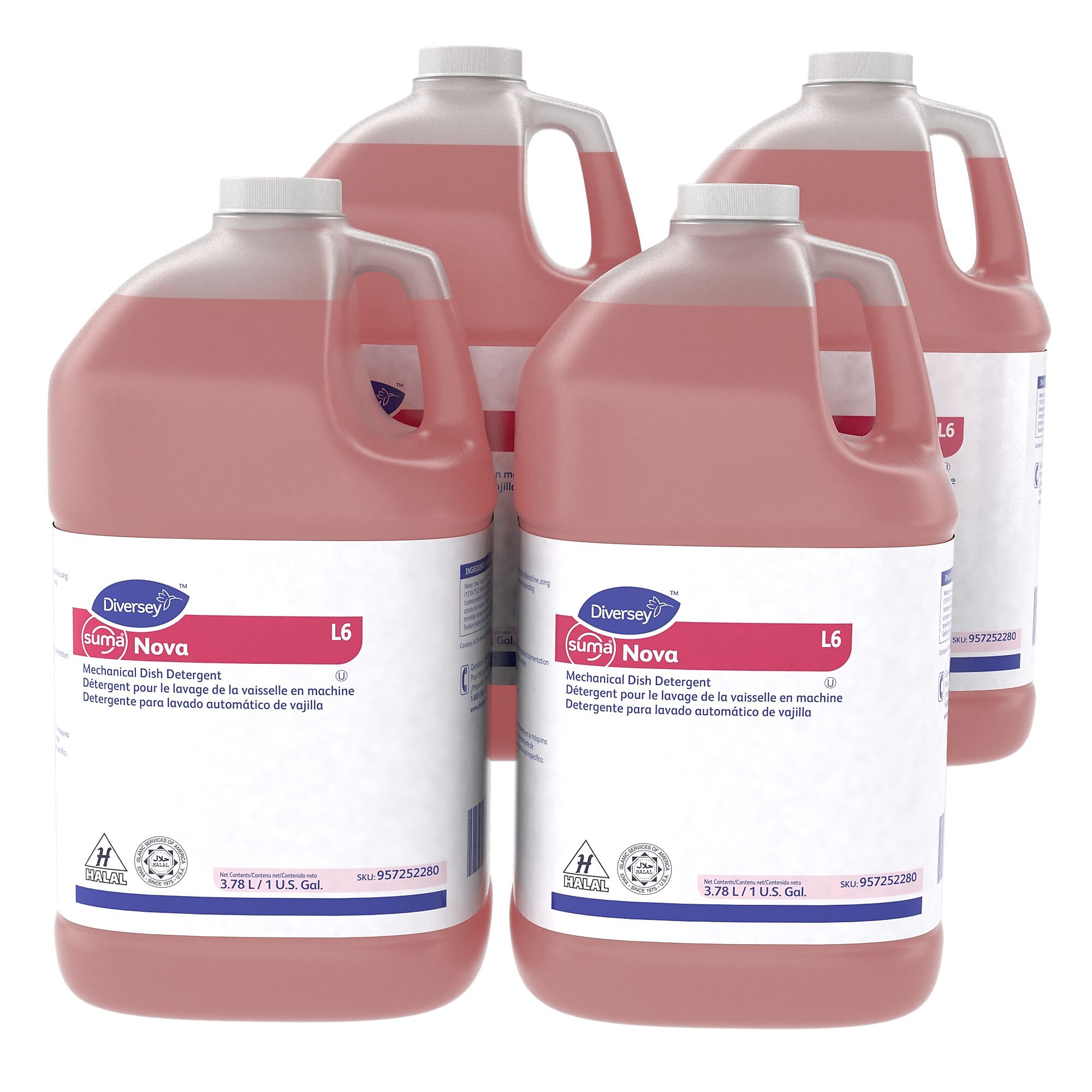 SUMA Nova Dishwasher Detergent Liquid, Clean Scent, 1  Gallon, 4/Carton (957252280)