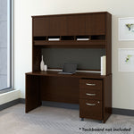 Bush Business Furniture Westfield 60W x 24D Office Desk with Hutch and Mobile File Cabinet, Mocha Cherry (SRC014MRSU)
