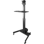 StarTech.com Adjustable Mobile Workstation Cart with Monitor Mount, 50.4" to 63", Black (WKSTNCART)
