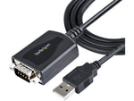 StarTech 3' USB-A to RS-232 Serial Adapter Cable, Male to Male, Black, Prolific Chip, COM Retention (1P3FPC-USB-SERIAL)