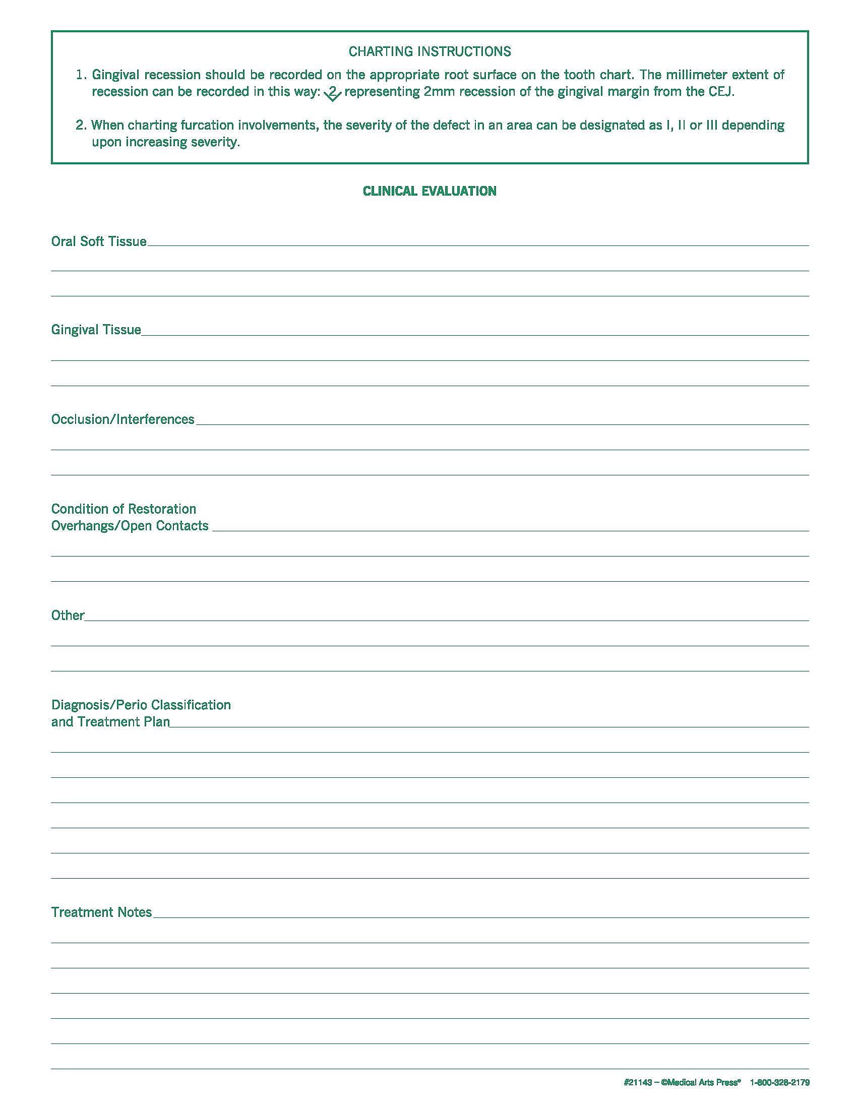 Medical Arts Press Dental Periodontal Chart (21143RL)