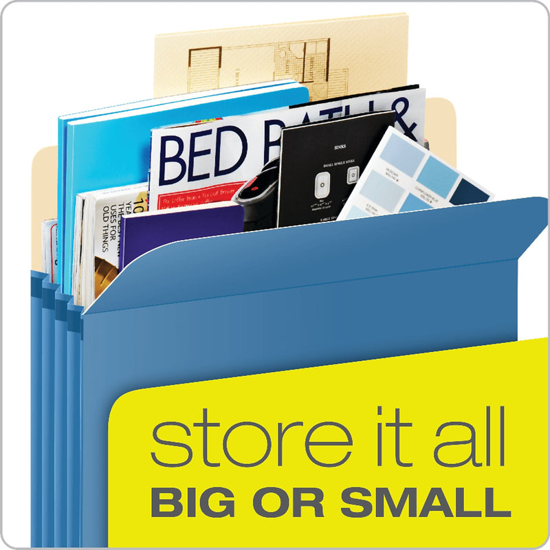 Pendaflex Color File Pocket, 3 1/2" Expansion, Letter Size, Blue (1524E BLU)