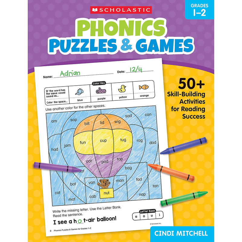 Phonics Puzzles & Games Activity Book for Grades 1-2 (SC-9781546113812)