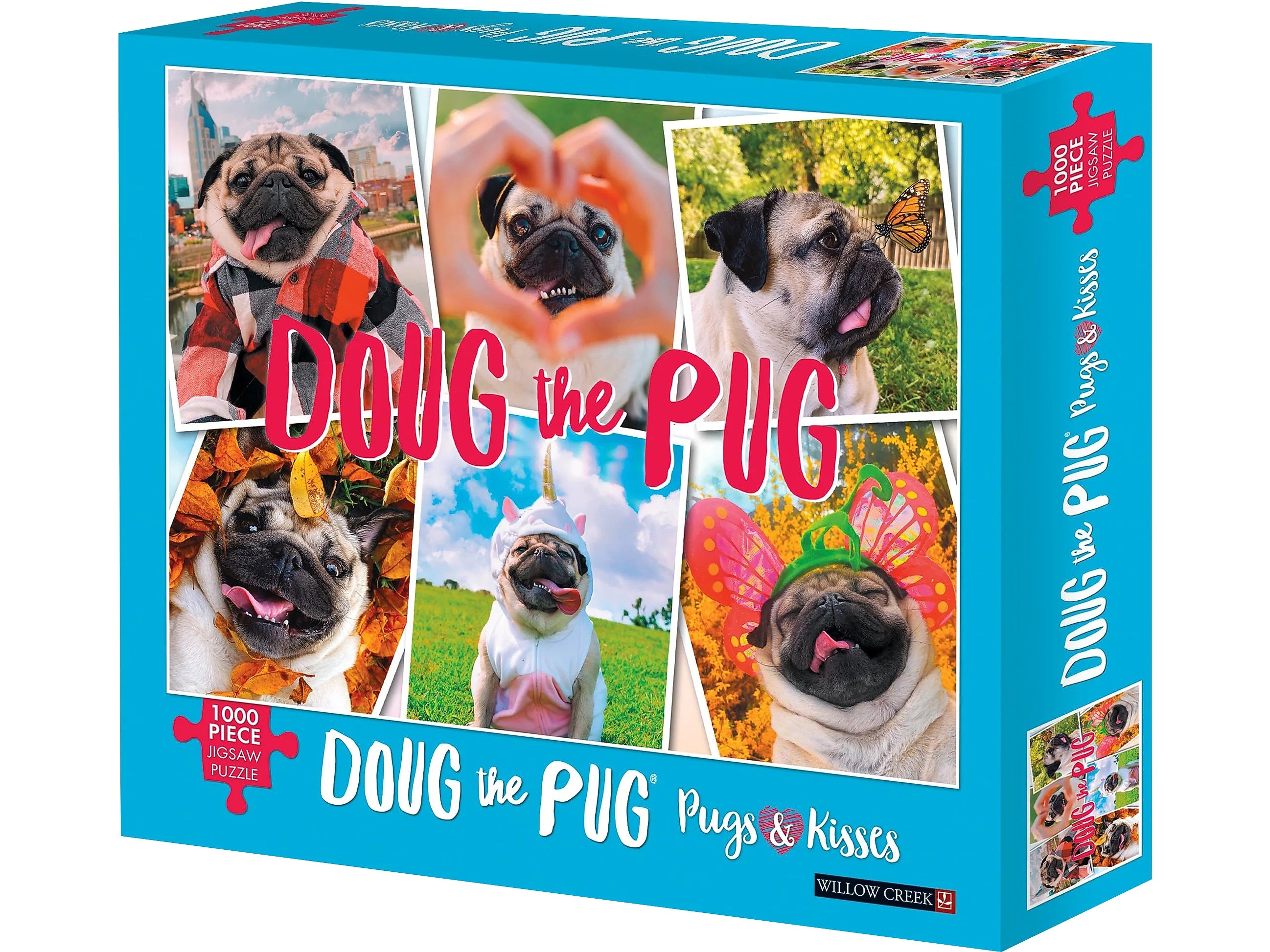 Willow Creek Doug the Pug: Pugs & Kisses 1000-Piece Jigsaw Puzzle (49168)
