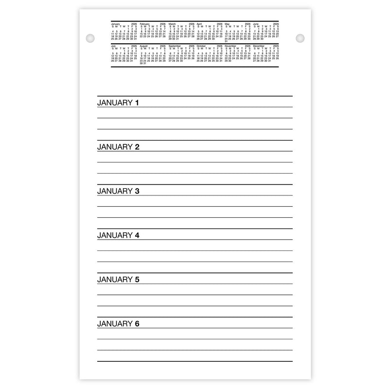 2026 AT-A-GLANCE 8" x 5" Daily Desk Pad Calendar Refill Pages, White/Black (E458-50-26)