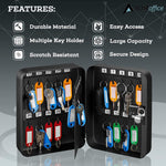 AdirOffice 30-Key Cabinet with Combination Lock and Key Tags, Black (682-30-BLK-689-PKG)