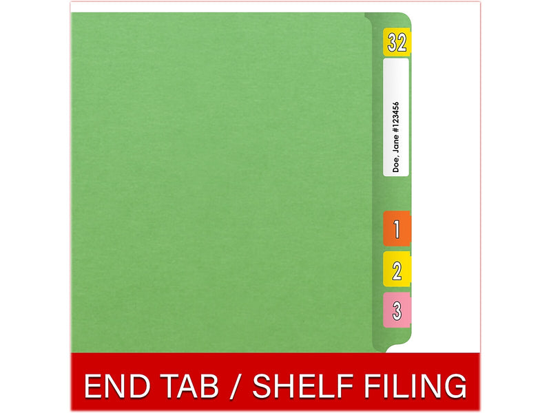 Medical Arts Press Heavy Duty End Tab File Folder, Straight-Cut, Letter Size, Green, 40/Box (S-09461-GRN)
