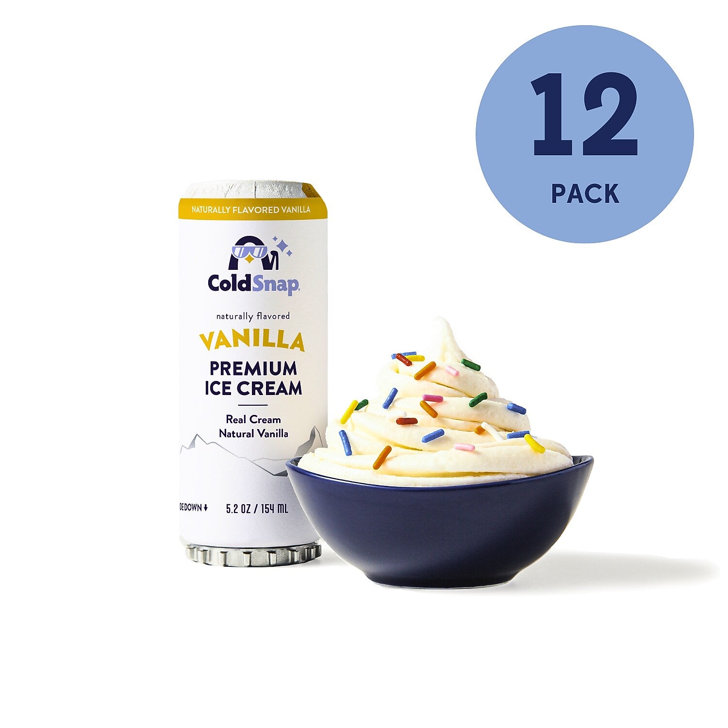 ColdSnap Premium Vanilla Ice Cream Mix, Single Serve Pods, 12 Pods/Pack, COLDSNAP MACHINE REQUIRED (600038)