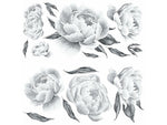 RoomMates Black Peonies Contemporary Wall Decal Set, Botanical (RMK4413GM)