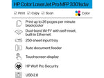 HP LaserJet Pro MFP 3301sdw Wireless Color All-In-One Laser Printer, Print, Scan, Copy, Best for Office (499Q3F)