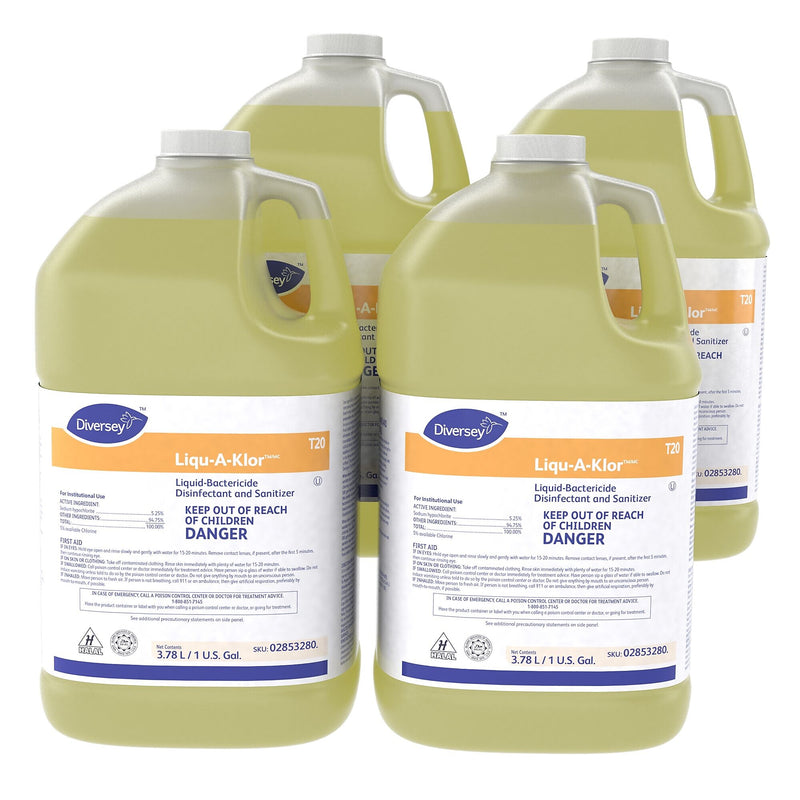 Liqu-A-Klor Liquid-Bactericide Disinfectant and Sanitizer, 1 Gallon, 4/Carton (02853280)