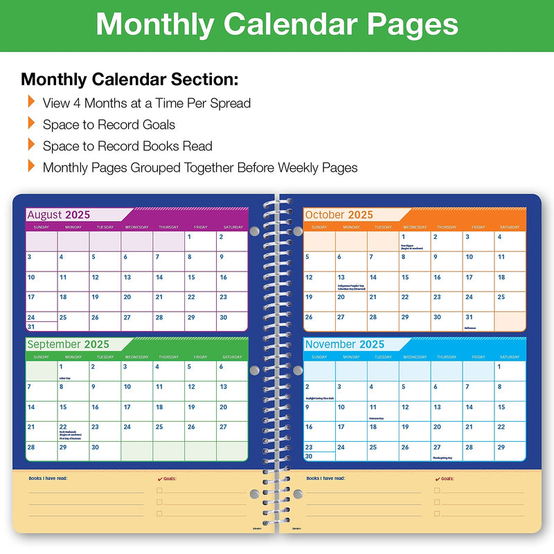 2025-2026 Global Printed Products Earth 8.5" x 11" Academic Year Planner, Paperboard Cover, Multicolored, 20/Pack