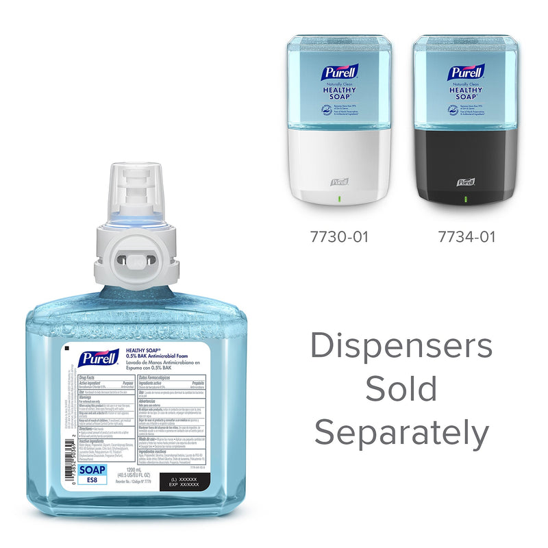 PURELL HEALTHY SOAP Foaming Hand Soap Refill for ES8 Dispenser, Light Scent, 1200 ml, 2/Carton (7779-02)