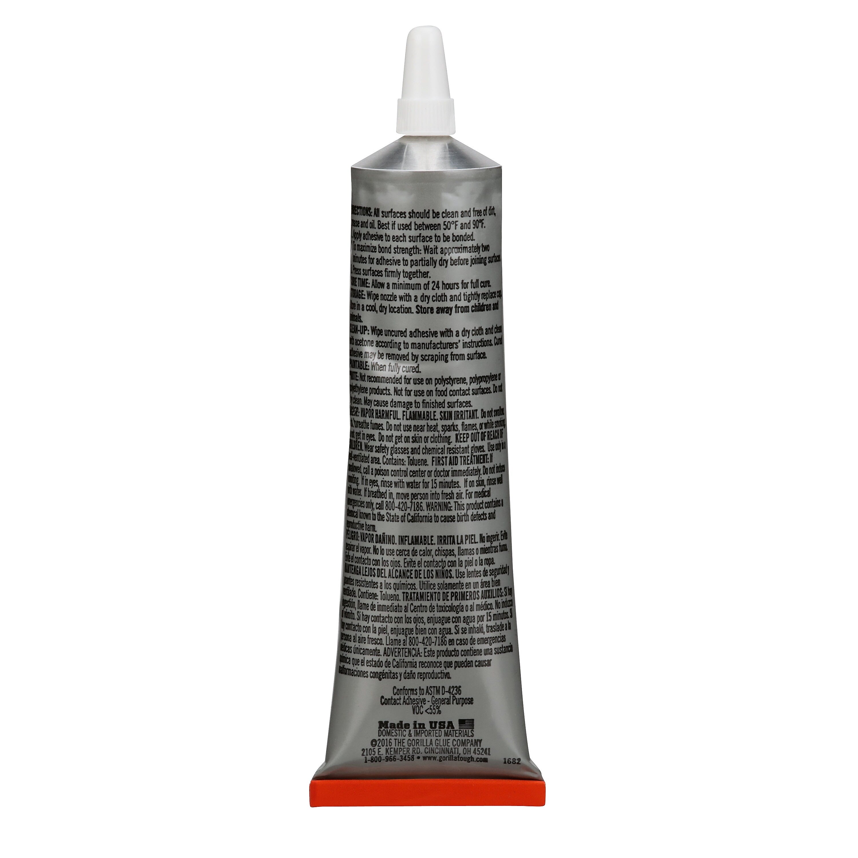 Gorilla Clear Grip Contact Adhesive, 3 oz., Crystal Clear (8040002)