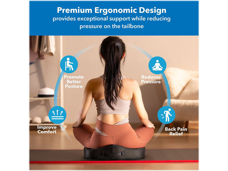Mount-It! Ergo Collection Memory Foam Premium Comfort Seat Cushion, Black (MI-1103)