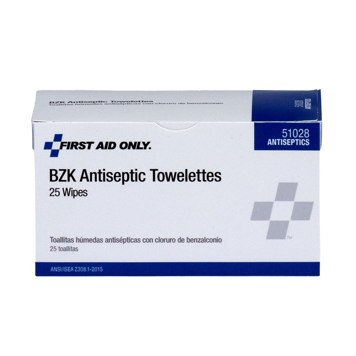 First Aid Only 0.13% BZK Antiseptic Wipes, 25/Box (51028)