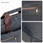 SaharaCase Leather Briefcase, Laptop Compatible, Oxford Blue (LT00084)