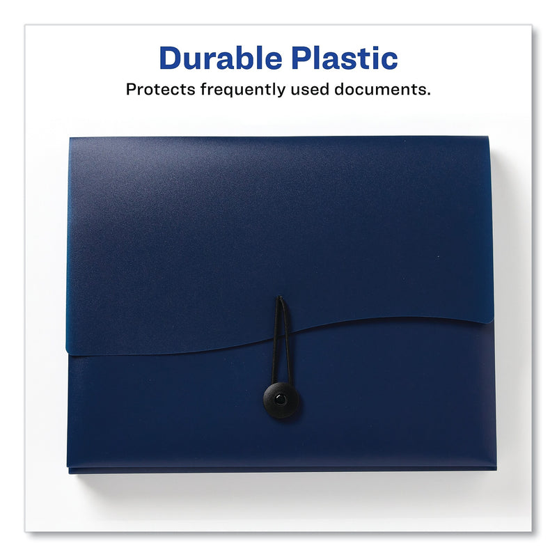 Avery Slide and View Expanding File, 6 Sections, Hook/Loop Closure, Letter Size, Navy Blue