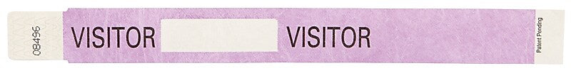 Purple Tyvek Visitor Wristband, 10" x 1"