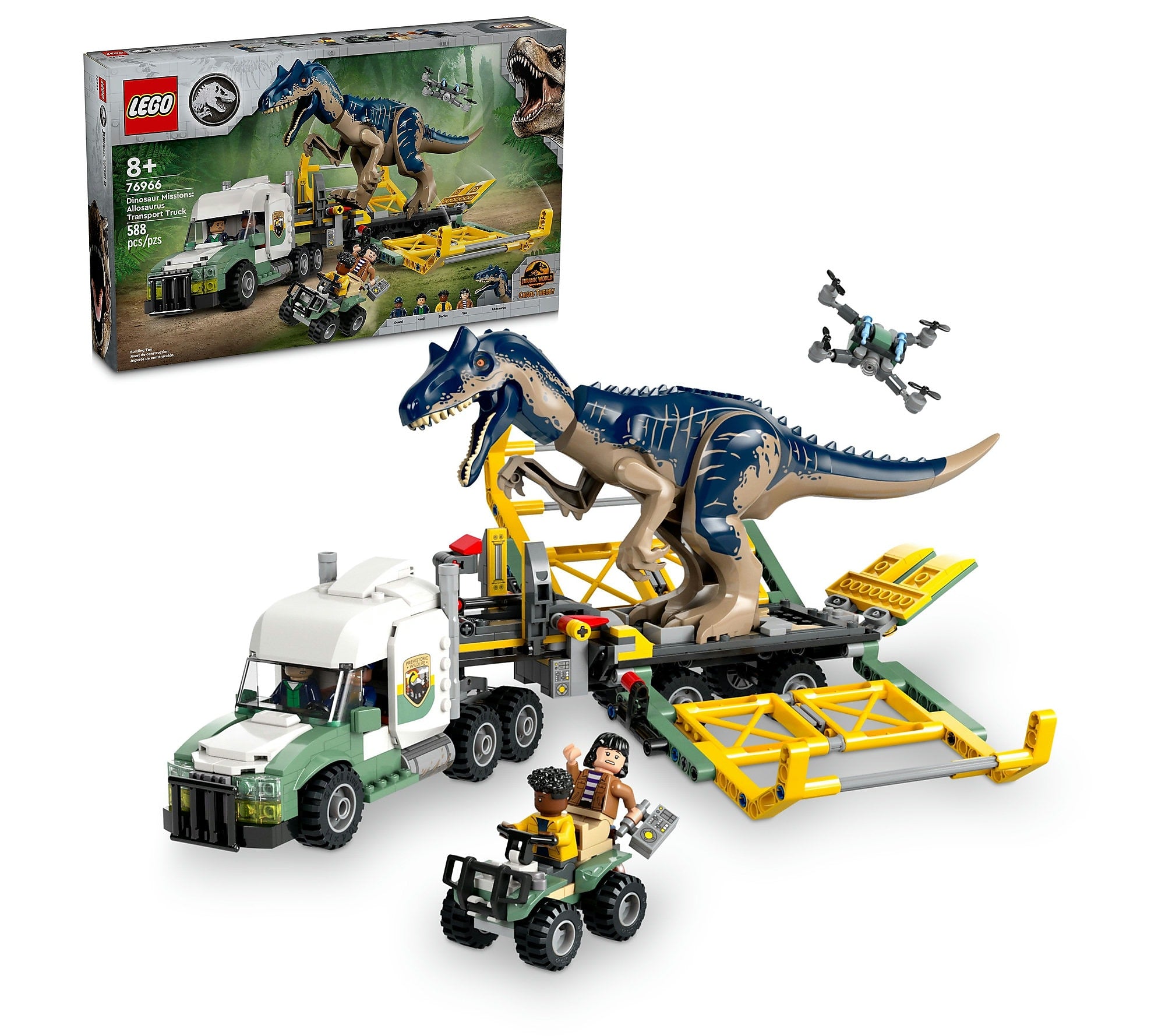 LEGO Jurassic World Dinosaur Missions: Allosaurus Transport Truck, 588 Pieces (76966)