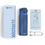 WaterH BOOST Stainless Steel Triple Wall Insulated Smart Water Bottle, 24 oz., Magnetic Blue (B003-24OZ-MB)