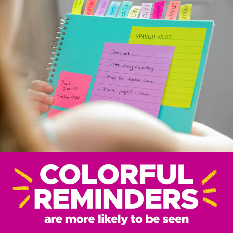 Post-it Super Sticky Pop-up Notes, 3" x 3", Supernova Neons Collection, 90 Sheets/Pad, 18 Pads/Pack (R330-18SSMIACP)