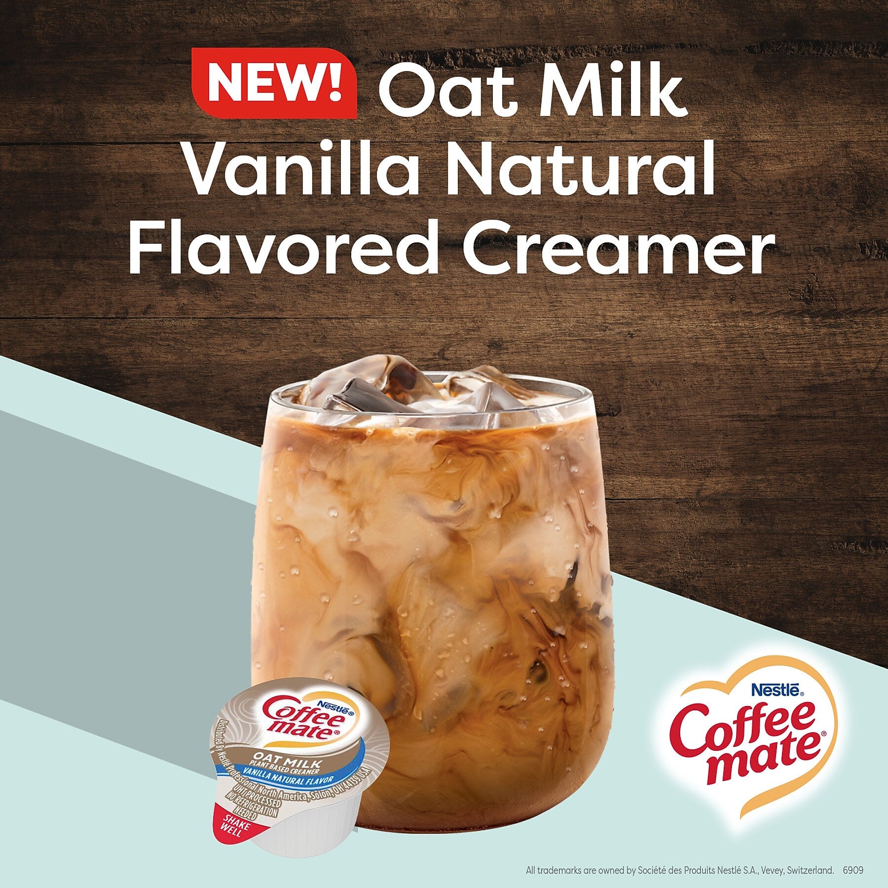 Coffee mate Oat Milk Liquid Creamer Singles, Plant-Based, 0.38 oz., 50/Box, 4 Boxes/Carton (NES19891CT)