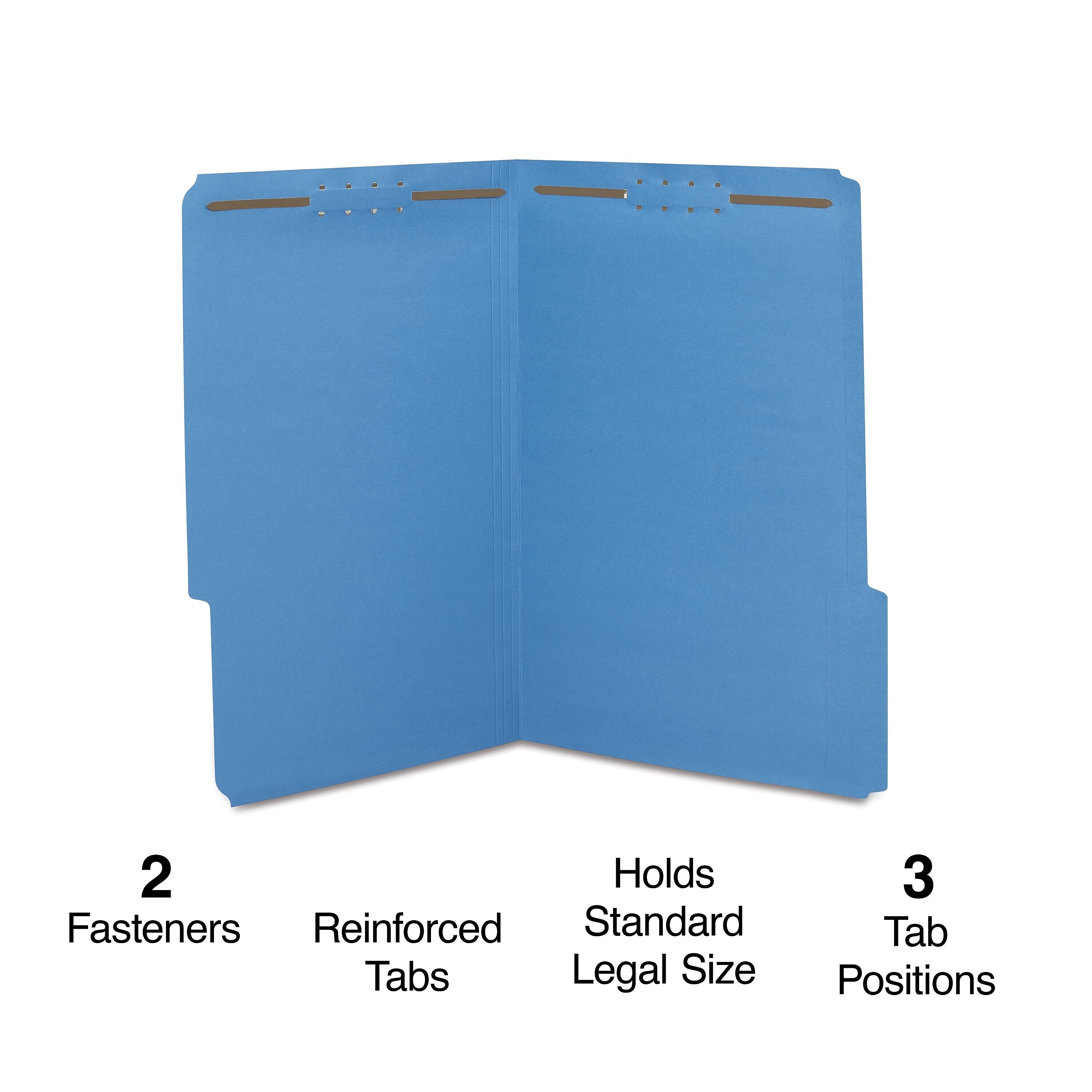 Staples® Reinforced Classification Folder, 2" Expansion, Legal Size, Dark Blue, 50/Box (ST18687-CC)