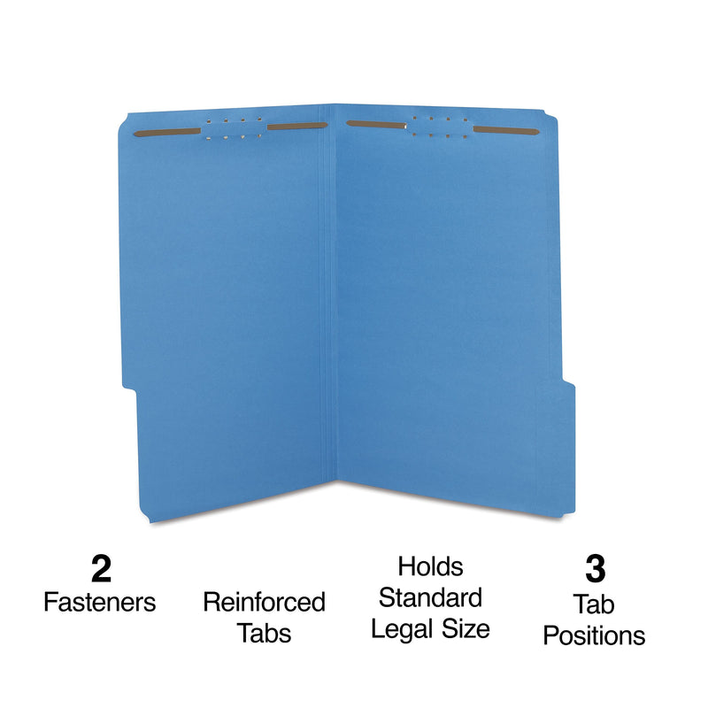 Staples® Reinforced Classification Folder, 2" Expansion, Legal Size, Dark Blue, 50/Box (ST18687-CC)