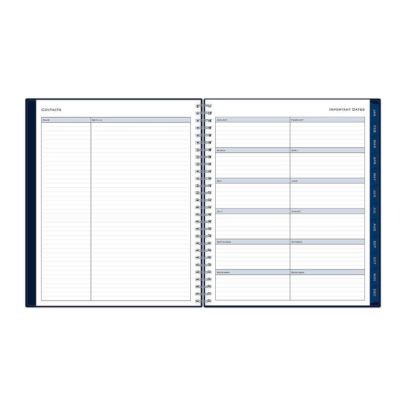 Planning Calendar BS Passages/Solid Navy PP 8x10 RY26 Monthly Safety Wirebound -