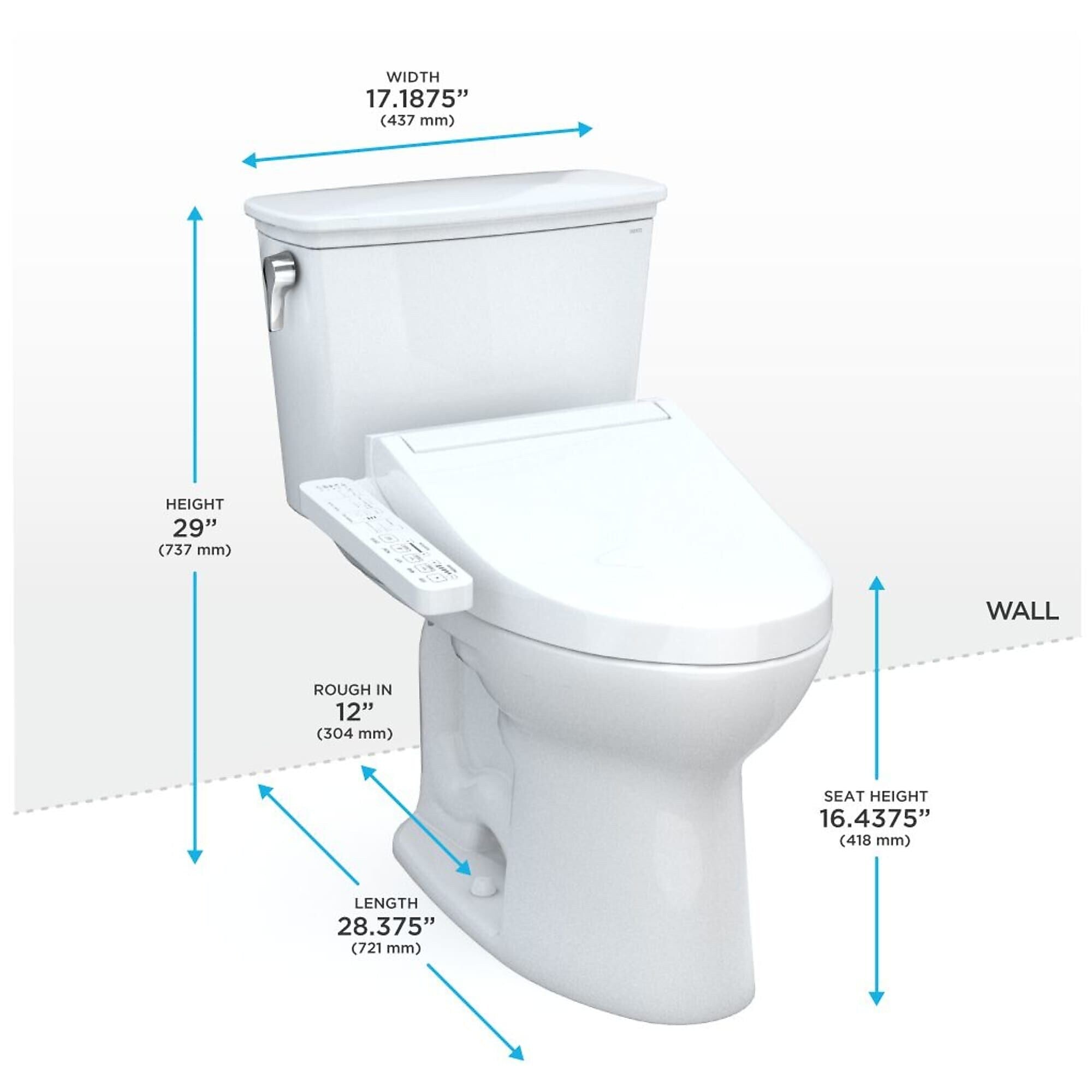 Toto Drake 1.28 gal. Gravity Flush Toilet, Cotton (MW7863074CEG#01)