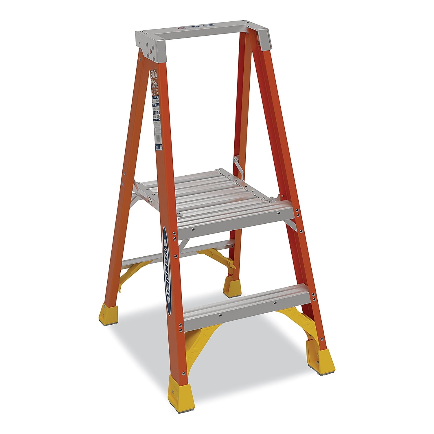 Werner 2' Fiberglass Platform Ladder, 300 lbs. Capacity (P6202)