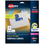 Avery Print-to-the-Edge Laser Address Labels, 3/4" x 2-1/4", White, 750 Labels/Pack (6870)