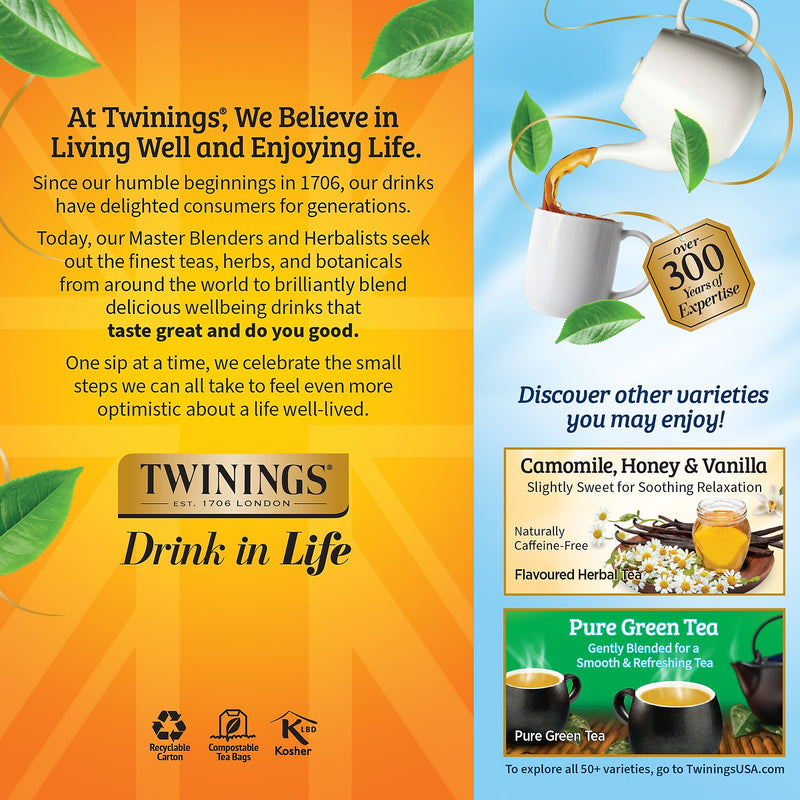 Twinings Pure Camomile Herbal Caffeine Free Tea Bags, 25/Box (TNA85142)