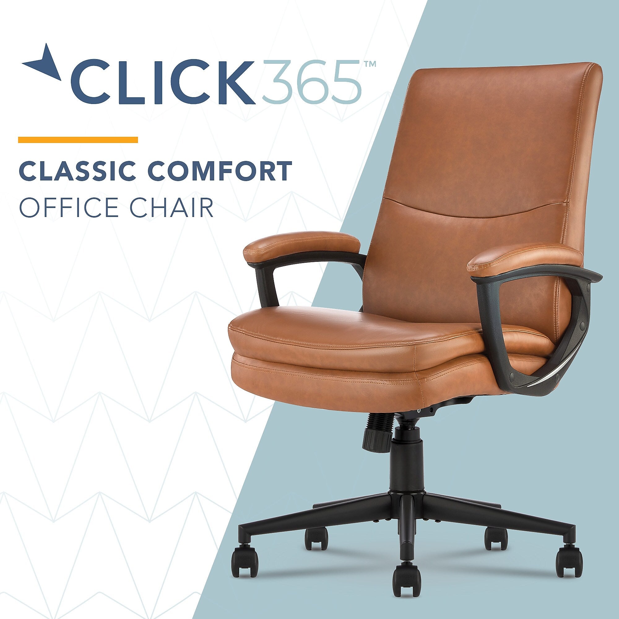 Click365 Classic Comfort Ergonomic Bonded Leather Swivel Executive Chair, Cognac (CCHR10024A)