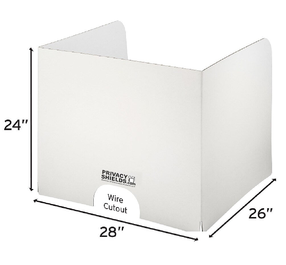 Classroom Products Foldable Cardboard Freestanding Privacy Shield, 24"H x 28"W, White, 20/Box (VB2420 WH)