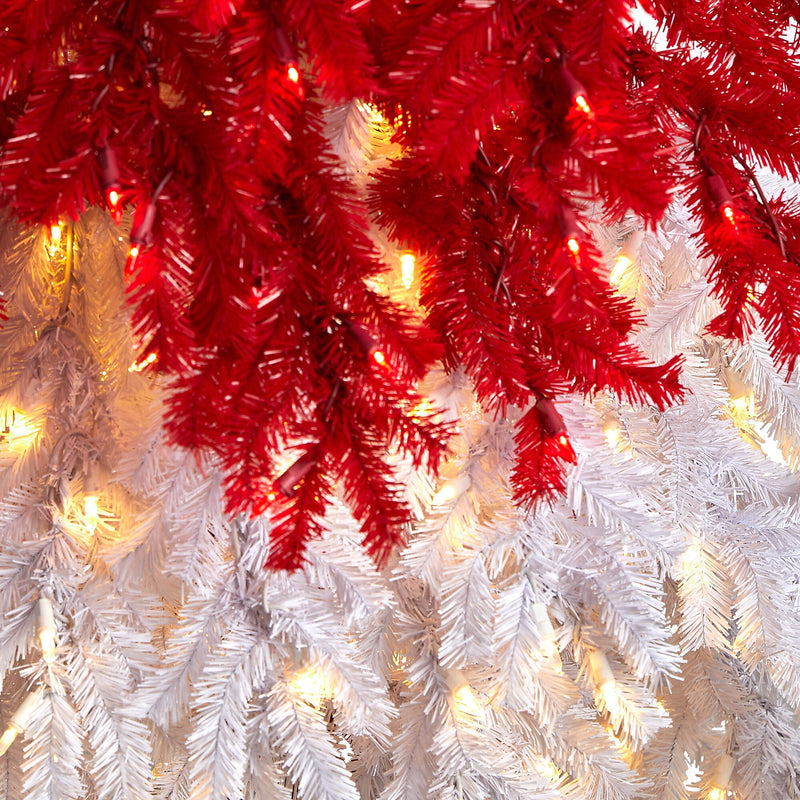 Nearly Natural 9-ft Holiday Red Santa Hat Christmas Tree with 600 LED Lights and 1992 Bendable Branches (T3275)