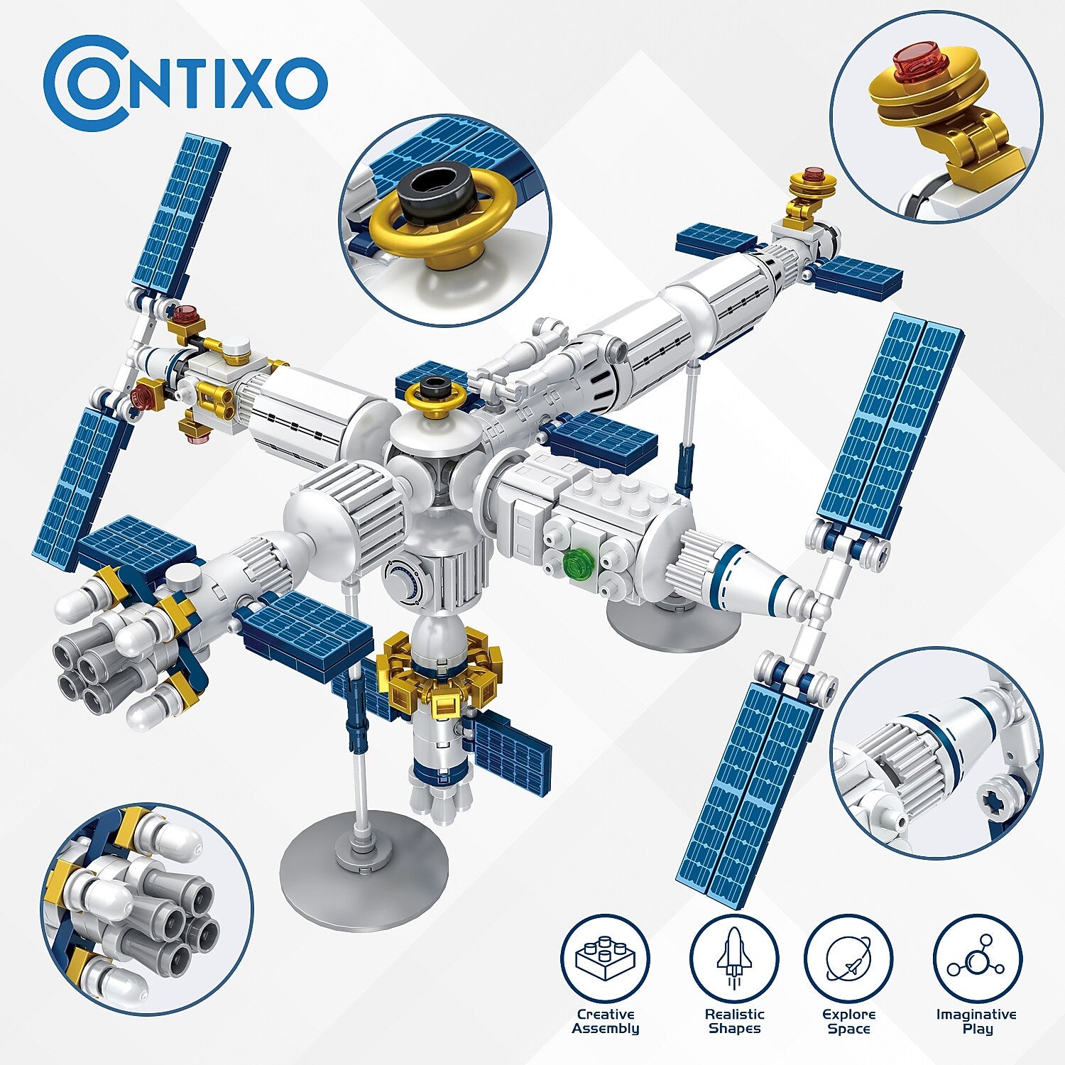 Contixo Aerospace Series Space Station Building Block Set, 573 Pieces/Set (CNXBK07)