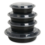GEN Food Container with Lid, 16 oz, 6.29 x 6.29 x 1.96, Black/Clear, Plastic, 150/Carton