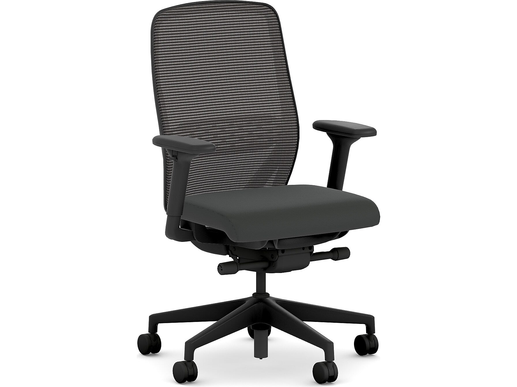 HON Nucleus Fabric/Mesh Swivel Task Chair, Black (HNR1KD.Y2.STC.A.H.IM.UR10.BL.SB.T)