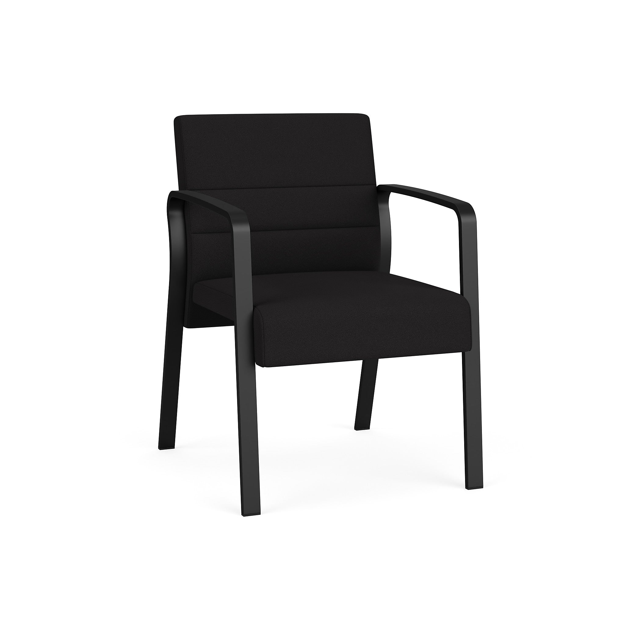 Lesro Waterfall Fabric Guest Chair, Open House Black/Black (WF1101.SBK-01OHBK)
